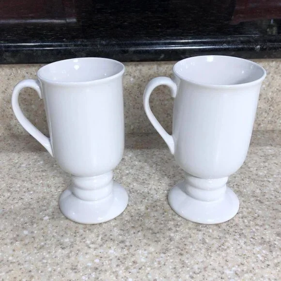 Irish coffee white pedestal mug